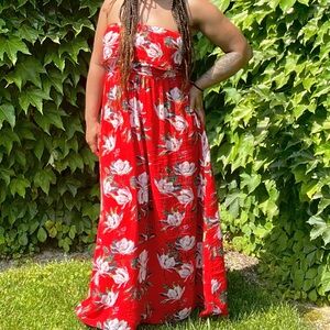 Sim & Sam Red Tube Top Dress